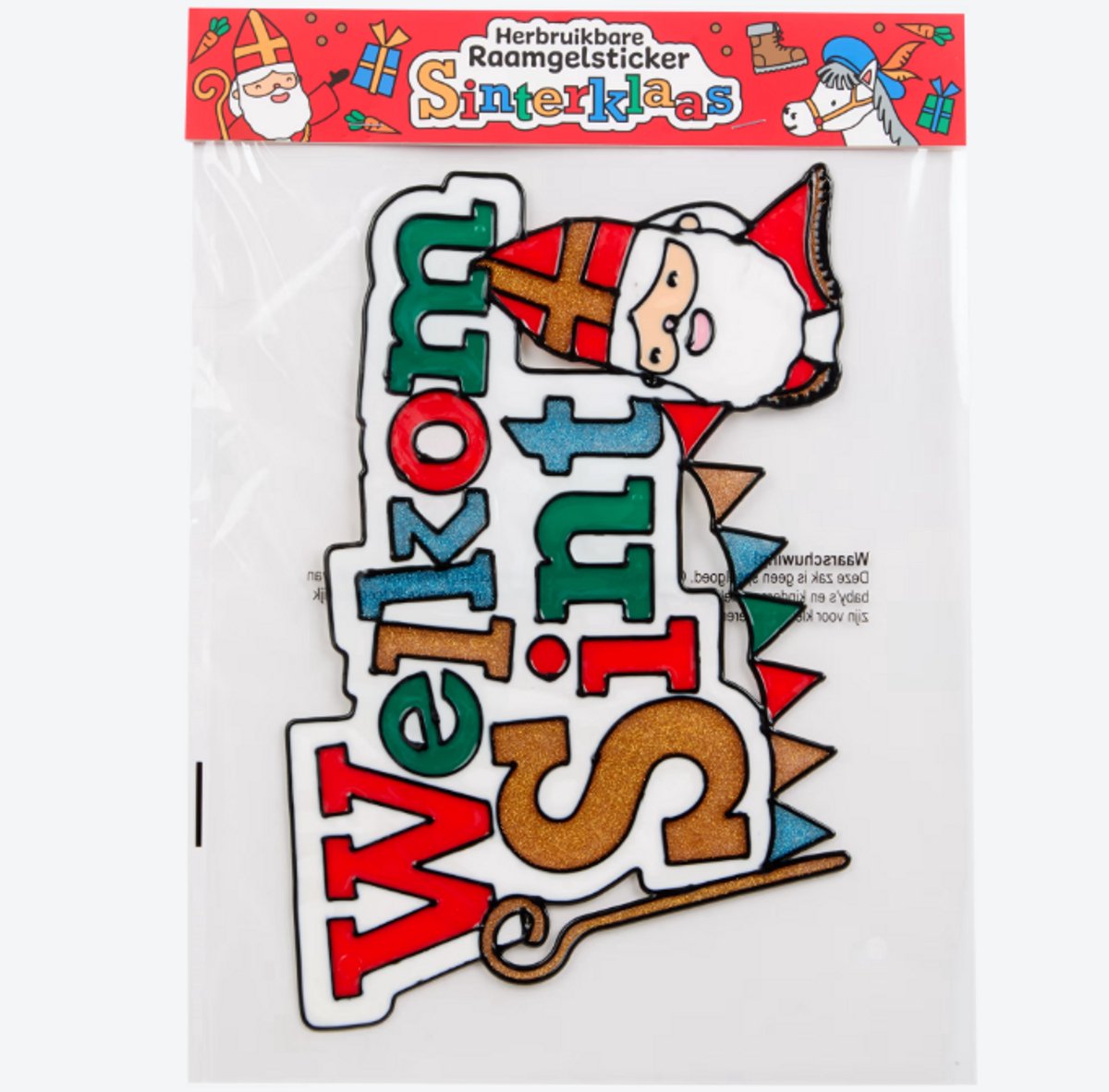 XL Sinterklaas Raamsticker | Gel sticker